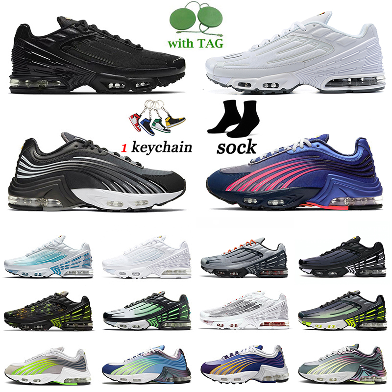 

TN 3 Tuned Plus 2 Men Women Running Shoes Radiant Red Laser Blue Triple Black All White Wolf Grey Obsidian Ghost Green Aqua Volt Neon Trainers Sports Sneakers, A1 36-46 black