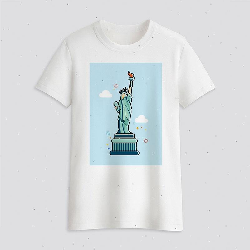 

women t shirt statue of liberty funny vintage vogue tshirt white o neck femme tumblr streetwear
