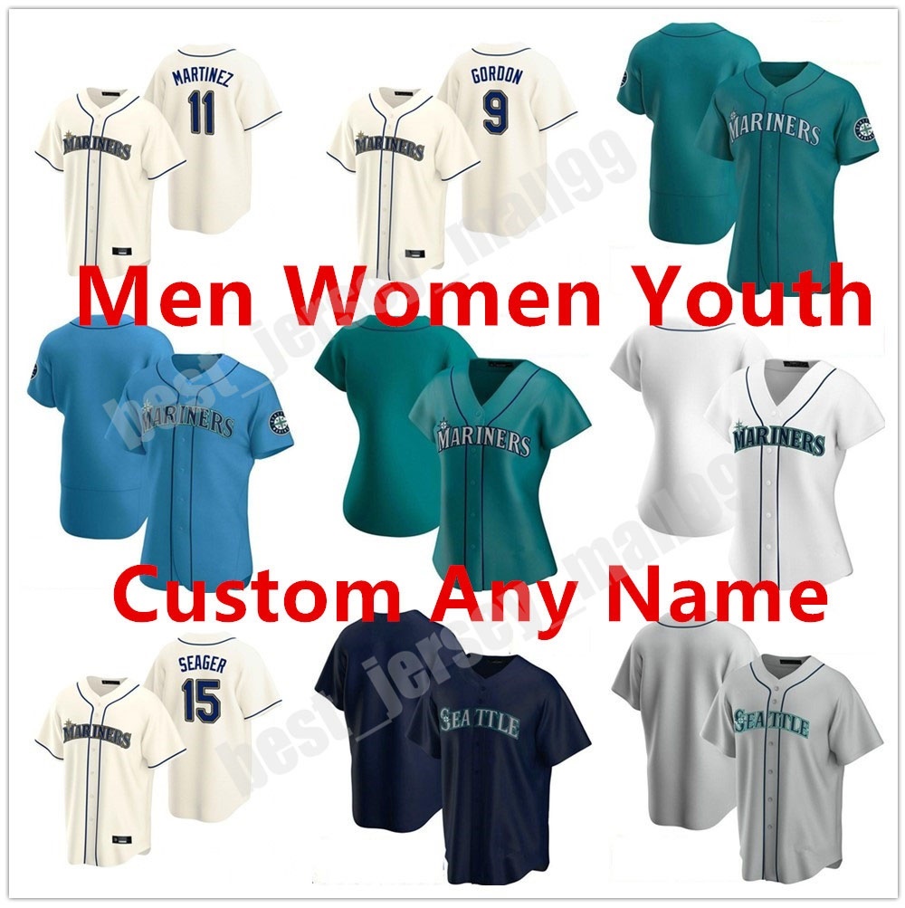 

Custom Seattle 2021 24 Ken Griffey Jr. Jersey 34 Felix Hernandez 11 Edgar Martinez 17 Mitch Haniger 15 Kyle Seager 51 Suzuki Ichiro 7 Marco, Blue;black