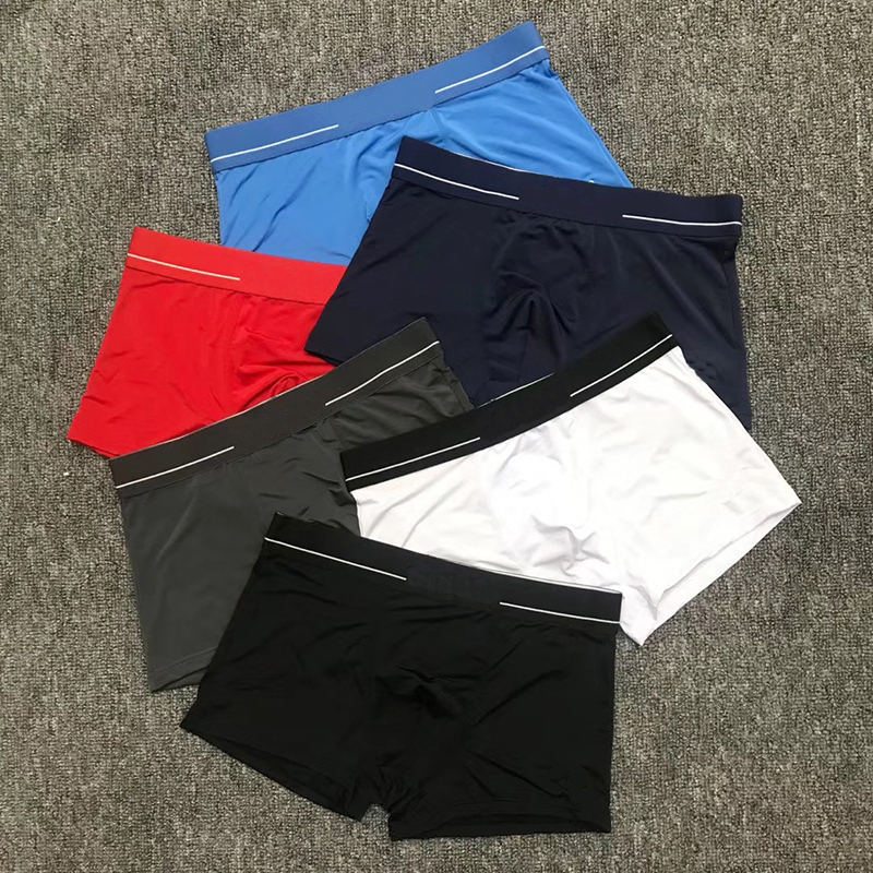 

Luxury Men Cotton Underpants Comfortable Senseless Underwear Casual Solid Color Short Panties Boy Loose Boxers, As pic