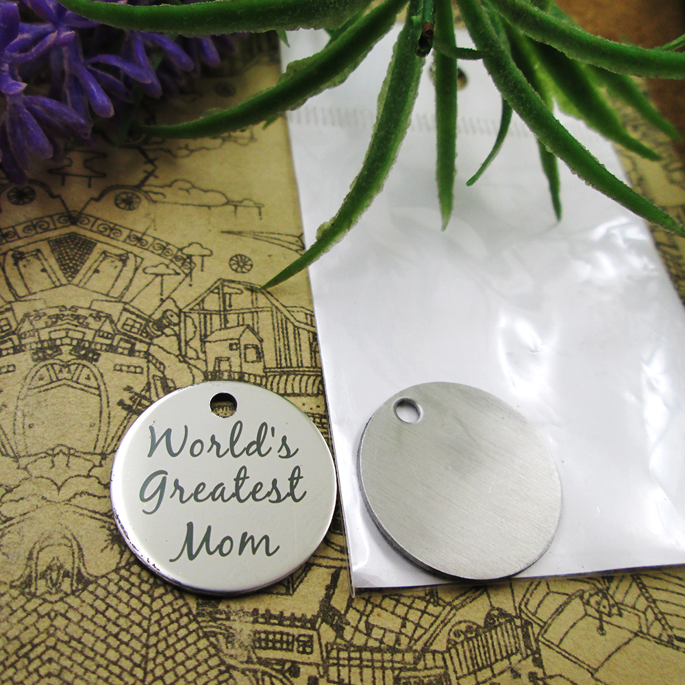 

40pcs--stainless steel charms"World's Greatest Mom" more style choosing DIY pendants fo necklace