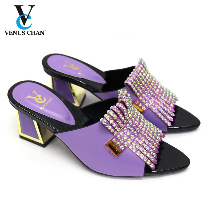 

Fashion Luxery Shoes Women Womens Platform Heels Ladies Dress Plus Size 43 Slip On Rhinestone PumpS, Black