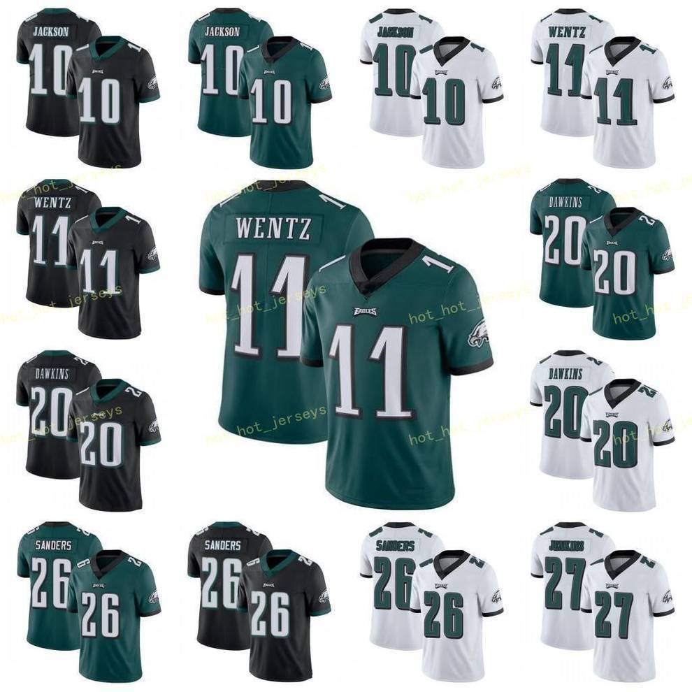 

Miles Sanders Carson Wentz Jalen Hurts Philadelphla EagIes Jersey Zach Ertz Brian Dawkins Fletcher Cox Kelce DeSean Jackson Slay Jeffery, Black;red