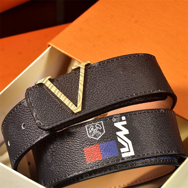 

Men Fashion Luxurys Designers Mens Belt Leather High Quality double Letter Buckle Womens Belts Waistband With Box 2021 Ceintures, As pics