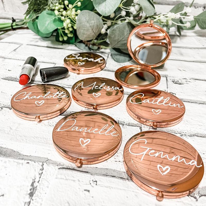 

Other Event & Party Supplies Personalized Custom Portable Makeup Mirror Bathroom Gold Wedding Hen Night Bridesmaid Round Folded Compact Pock