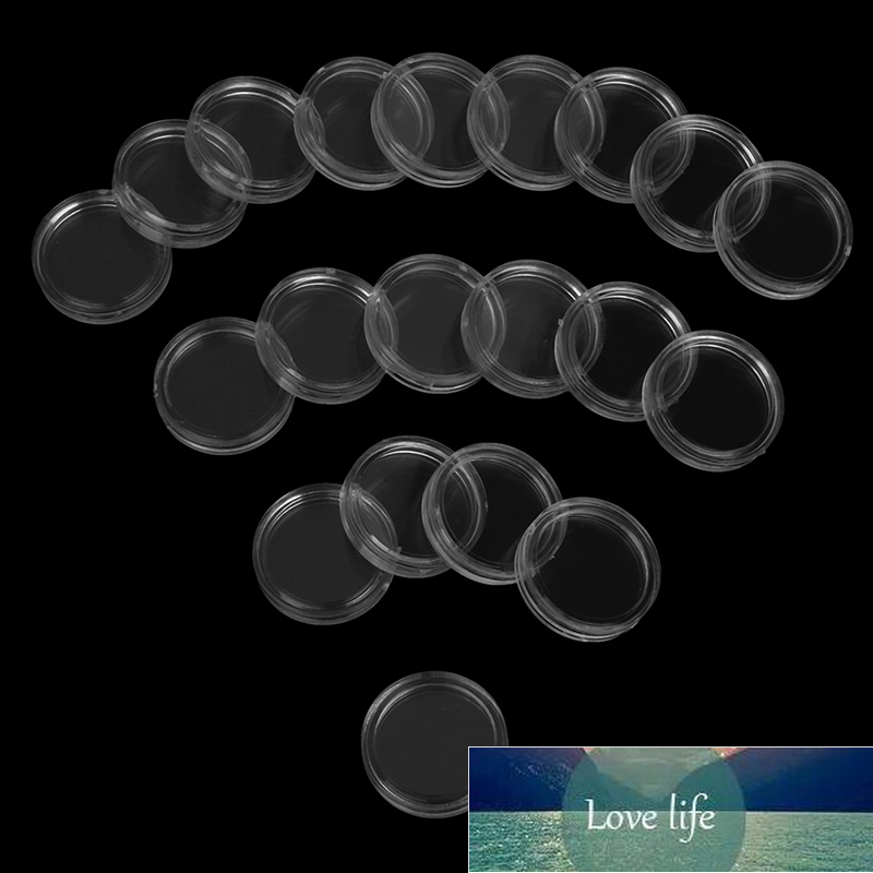 

18mm 20pcs/lot Transparent Plastic Coin Holder Coin Collecting Box Case For Coins Storage Protection Boxes Container