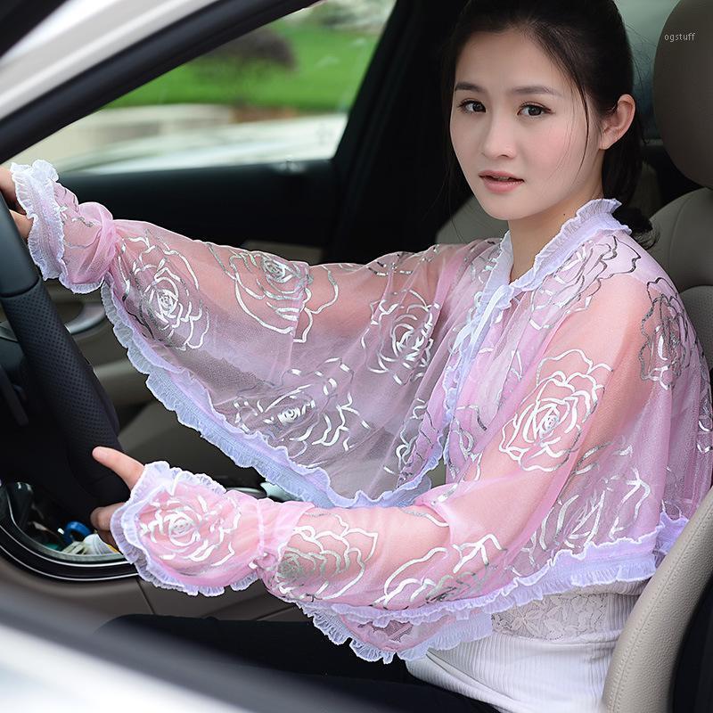 

Scarves Women's Long Sleeve Sunscreen In Summer. Driving, Cycling And Shawl. Short Cardigan Coat, Blue;gray