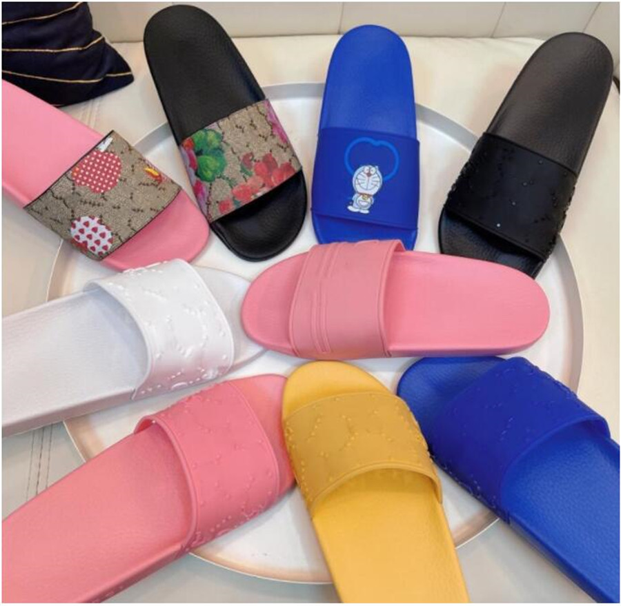 

New Men Women sandals Designers Slippers Flat Slides bottom slipper Leather beach Shoes unisex sandal transparent Jelly flip flops G9026, A box