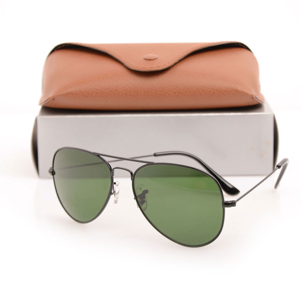 

High Quality Womans Sunglasses Glass Lens Luxury pilot Mens Sun glasses UV Protection men Designer eyeglass Metal hinge Fashion women spectacles with Original boxs
