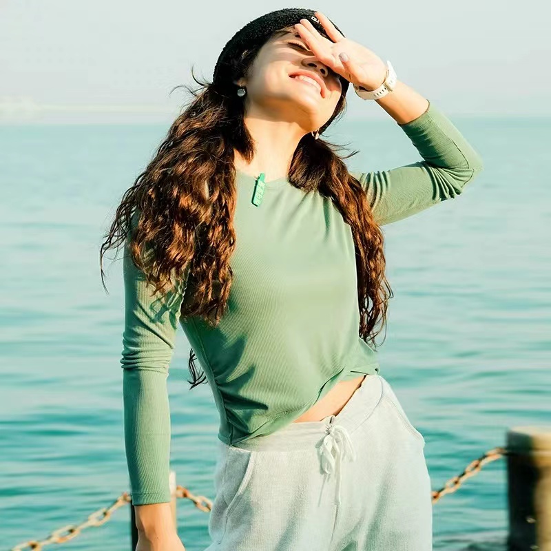 

Model Free yoga Tank tops do the twist long sleeve Solid Colors Women Fashion Outdoor Yoga Tanks Sports Running Gym Top Clothes, Dark gray