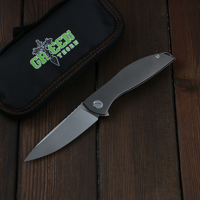 

Green thorn NEON ZERO D2 blade TC4 titanium handle practical folding knife outdoor camping hunting EDC tool
