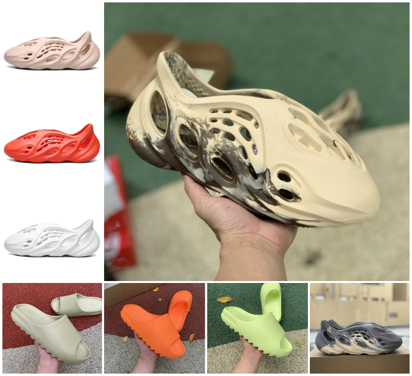 

TOP Quality 2022 Foam RNNR MX Cream Clay Sandal Slipper Moon Gray Enflame Orange Black White Slide Bone Resin Desert Sand Men Women Fashion Slides Sandals Shoes, Bubble package bag