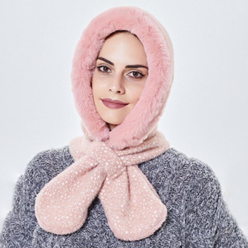 

Berets Women Earflap Ski Caps Plus Velvet Thicken Pullover Hats Winter Classic Hat Bow Scarf Set Women's Outdoor Warm Windproof, Blue