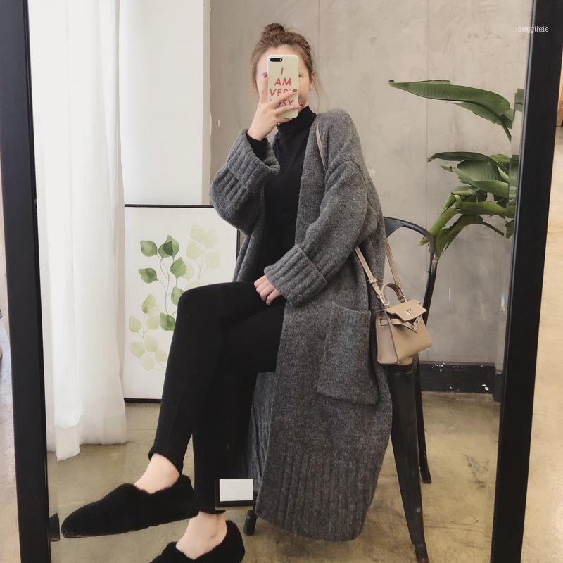 

Women's Knits & Tees Autumn Korean Style Loose Vintage Sweater Casual Sweaters Knitwear Long Cardigan Baggy Clothes For Women 5
