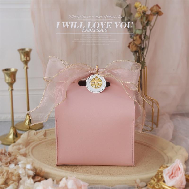 

Gift Wrap Upscale Leather Wedding Favors Bags Packaging Candy Box With Ribbons For Christening Baby Shower Birthday Party Supplies