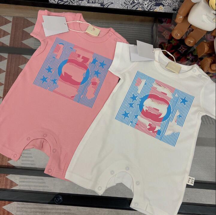 

Summer Baby Short Sleeve Romper Cotton Kids Letters Printed Jumpsuits Toddler Onesies Newborn Clothes Infant Clothing, White