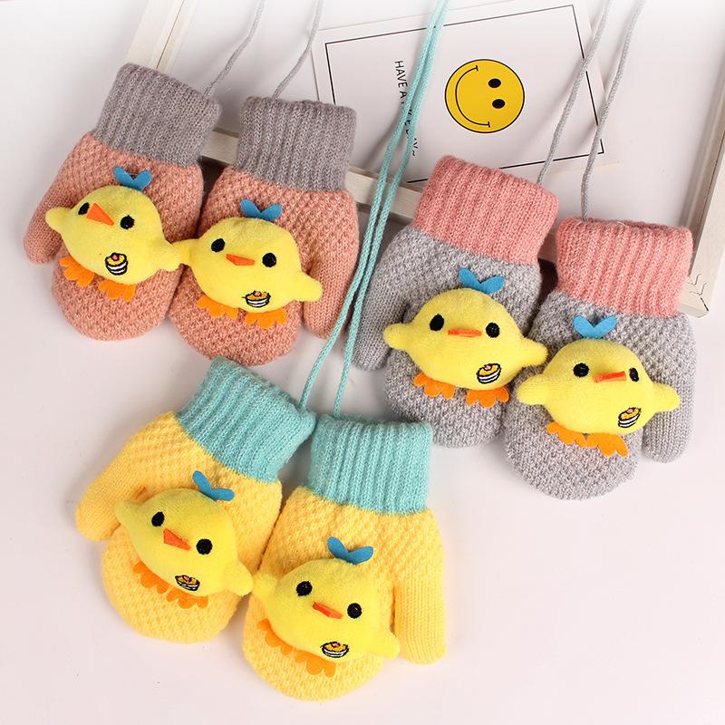 

Five Fingers Gloves Arrival Children Winter Female 1-8 Year Old Warm Male Baby Cartoon Plus Velvet Thickening, Blue;gray