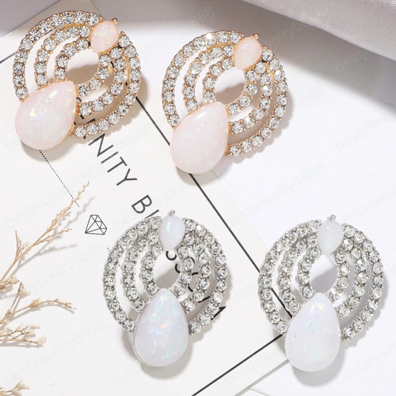 

Elegant Shiny Geometric Crystal Dangle Earring for Women Bling Multilayer Glass Statement Earrings Fashion Jewelry