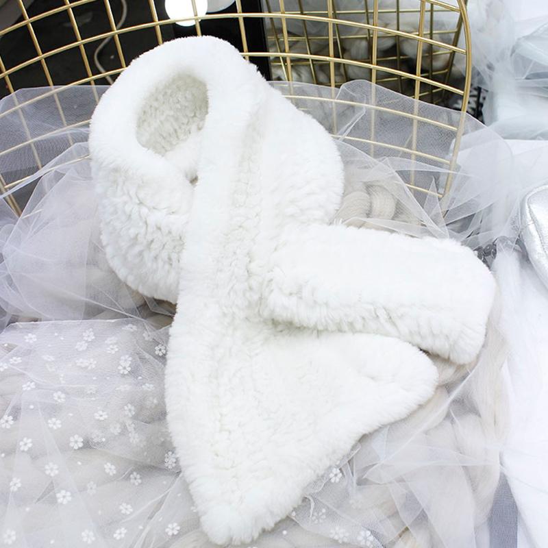 

Scarves Fur Scarf 100% Natural Rex Ladies Warm Knit Genuine