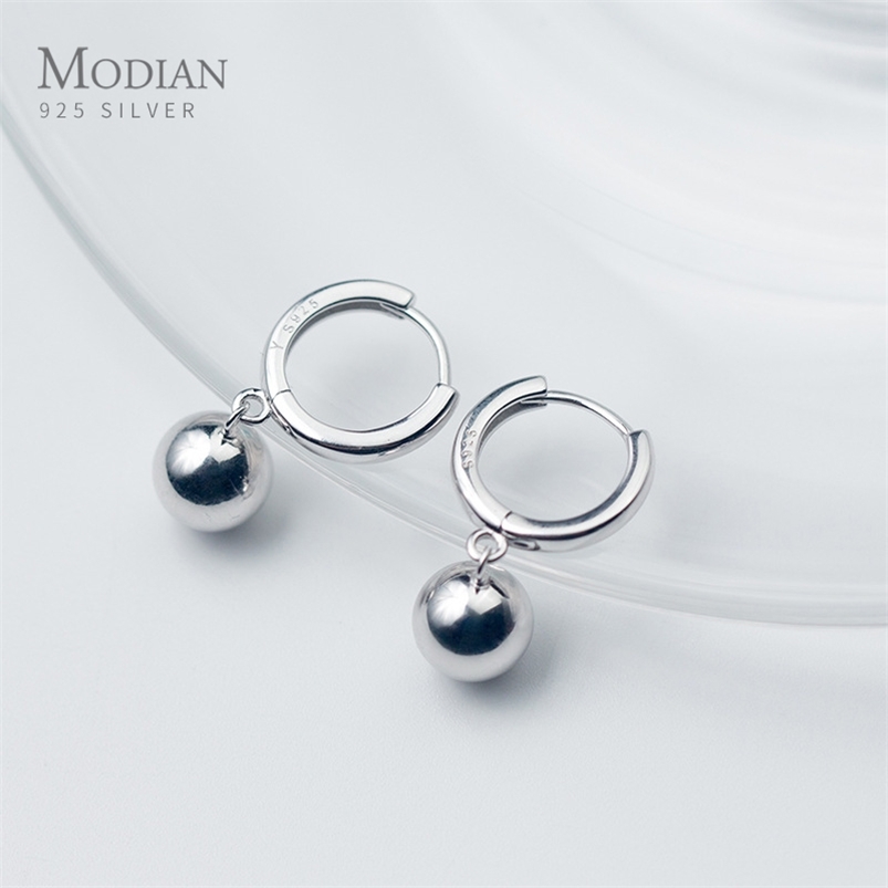 

Arrive Balls Sterling Silver 925 Hoop Earring for Women Simple Korea Style Fine Jewelry Accessories 210707