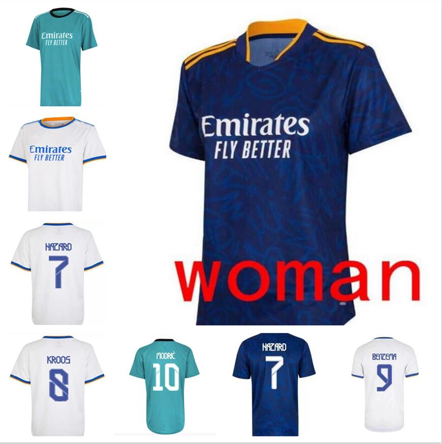 

2021 2022 Real ALABA CAMAVINGA Madrid Women Jerseys home away 3rd female woman camiseta ODEGAARD BENZEMA ASENSIO maillot #7 HAZARD 20 21 gir, Black