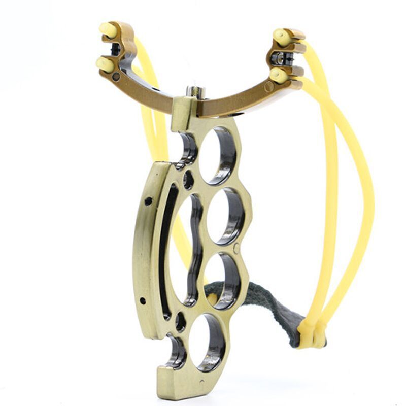 

Fist clasp catapult four finger tiger multi function ball clip rubber band zinc alloy detachable self-defense