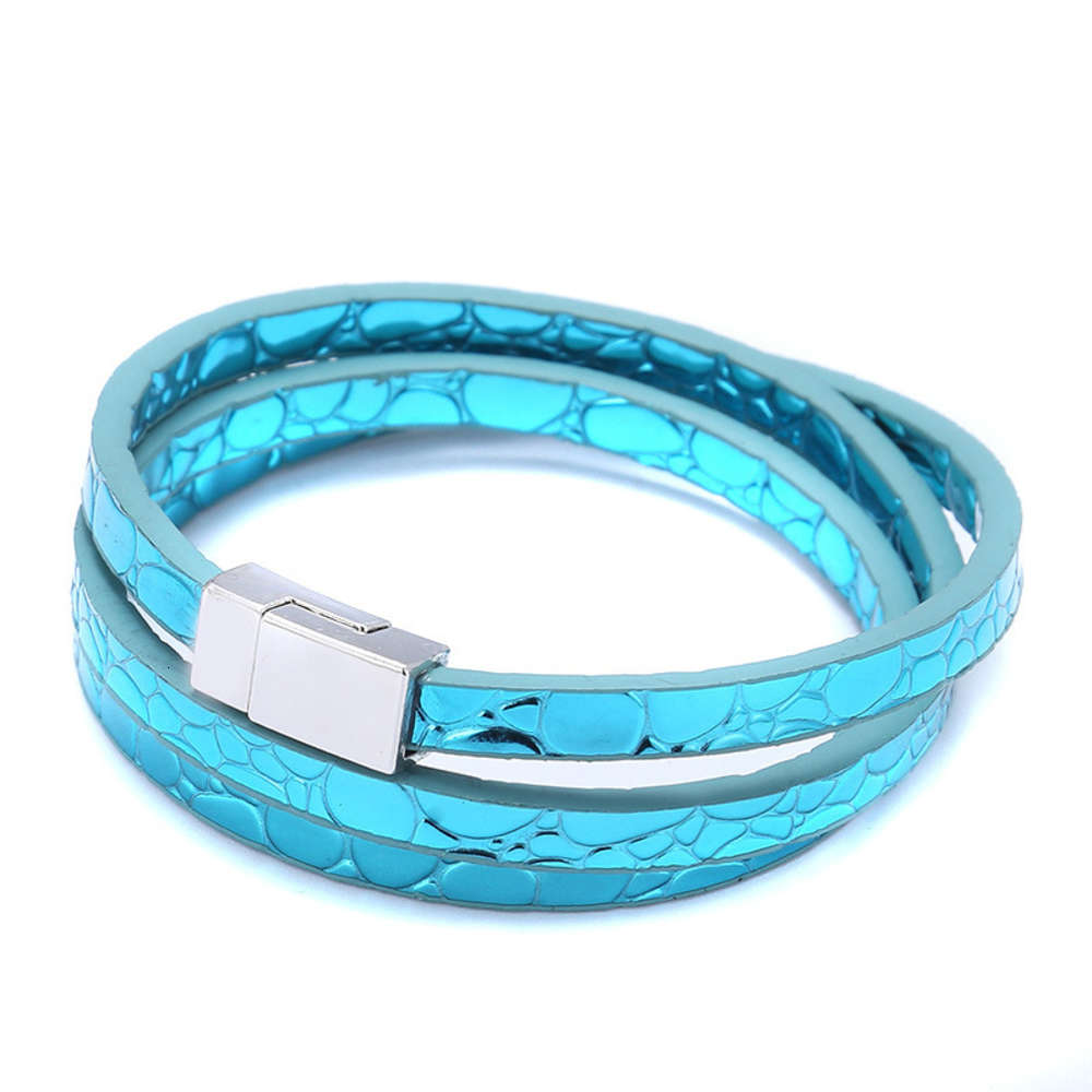 

Hand catenary leather long multi-layer pattern homemade personality fashion lovers Bracelet men and women, Golden;silver
