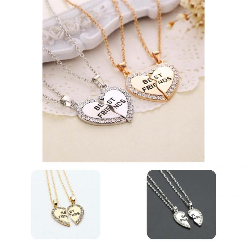 

Pendant Necklaces Alloy 2Pcs Charming Letter Print Matching Accessory Lover Metal Chain Jewelry