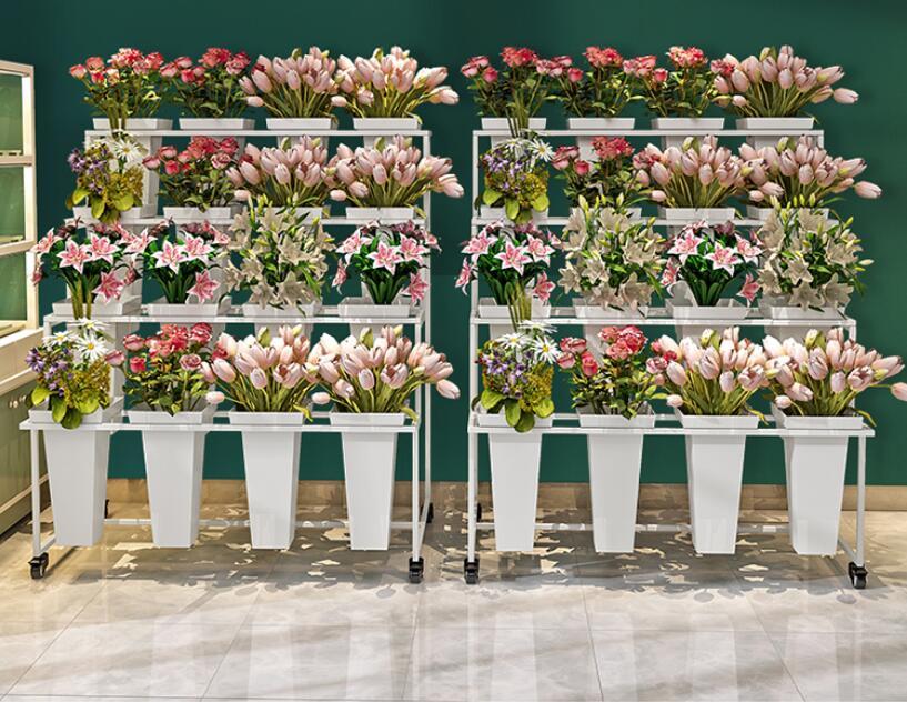 

Other Garden Supplies Movable Ladder Multi-layer Flower Shop Rack Iron Fake Shelf Bucket Display