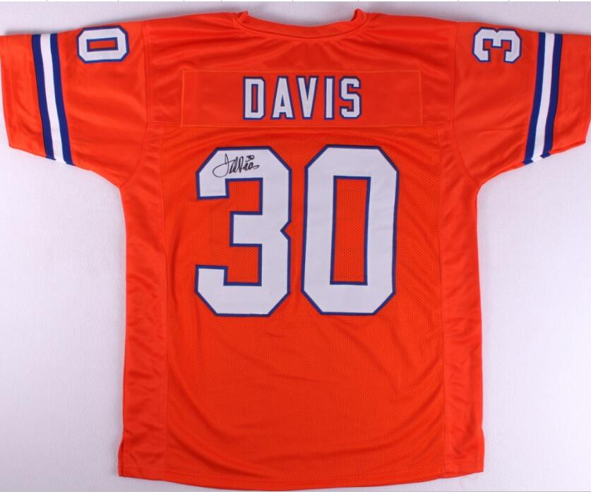 

terrell davis craig morton Auto Autograph Signed signatured Autographed jersey shirts, Black;green