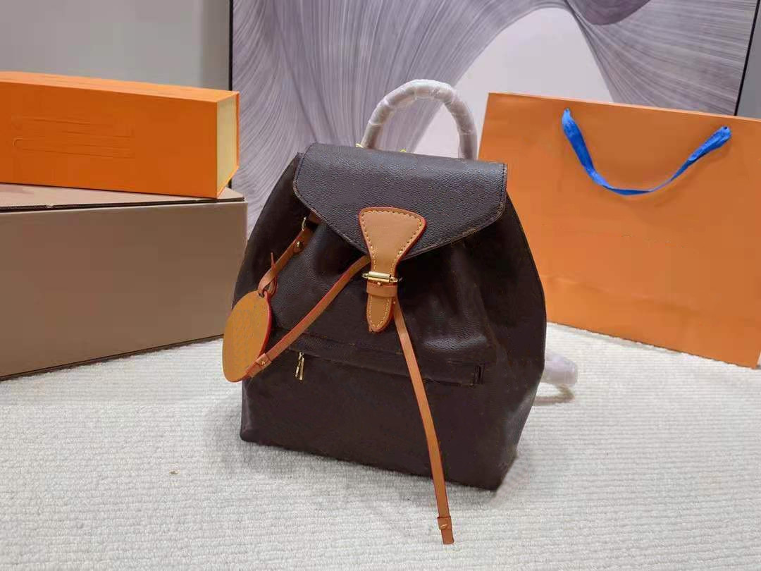 

Girls Unisex Bookbags Women School Backpack Bags Style Female Aging Color Matching Single Shoulder Bag with Handbag Backpacks, Brown