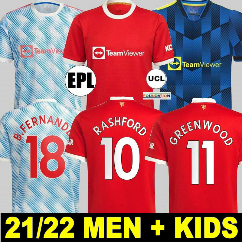 

21 22 SANCHO Manchester home Man soccer jerseys UTD Fans Player TOP UNITED BRUNO FERNANDES POGBA MARTIAL RASHFORD football shirt 2021 2022 women+ kids kit shirts, Women home