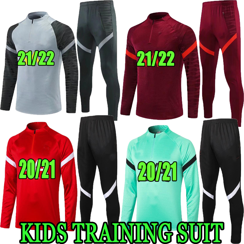 

kids 2021 LVP VIRGIL soccer jersey Training suit set 2022 MANE MILNER HENDERSON SHAQIRI 21 22 WIJNALDUM A.BECKER ALEXANDER boys Half zipper football shirt kits