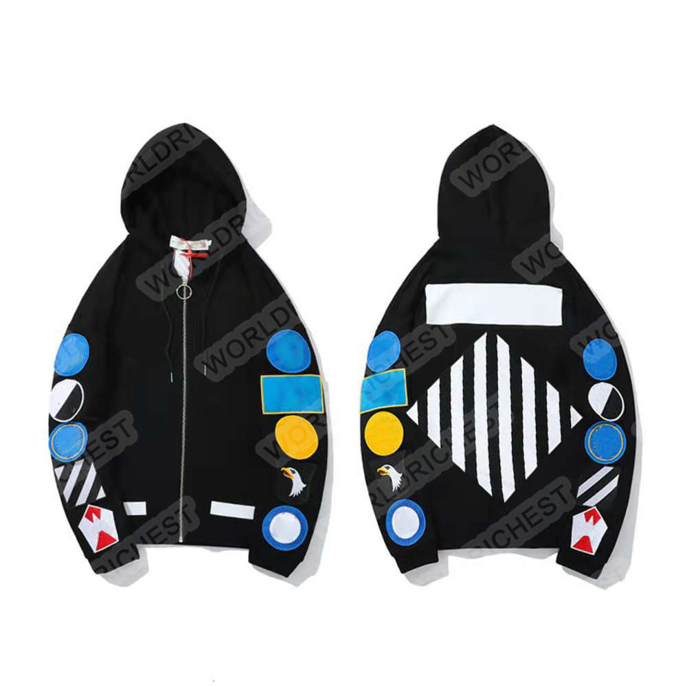 

Fashion Mannen Off Mode Katoen Heren Top Hoodie Men and women Couples Of Licht Black White Print Hooded Casual Terug Afdrukken