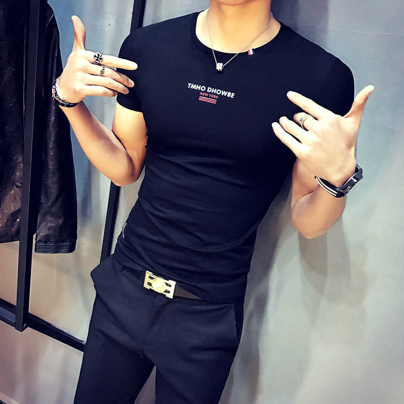 

Summer T Shirt Men Solid Short Sleeve Slim Fit Casual Tshirts Streetwear O-neck Tops Tees Clothes Breathable Sports Wear 210527, Red