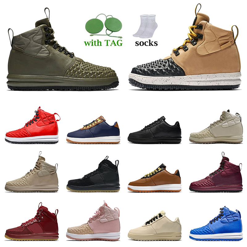 

Top Quality LF 1 Platform Lunar 1 Duckboot Shoes Designer Duck Boots Triple Black and Tan Medium Olive Pink Summit White Ale Brown Canvas Mens Women Sneakers US 13, B26 burgundy 40-47