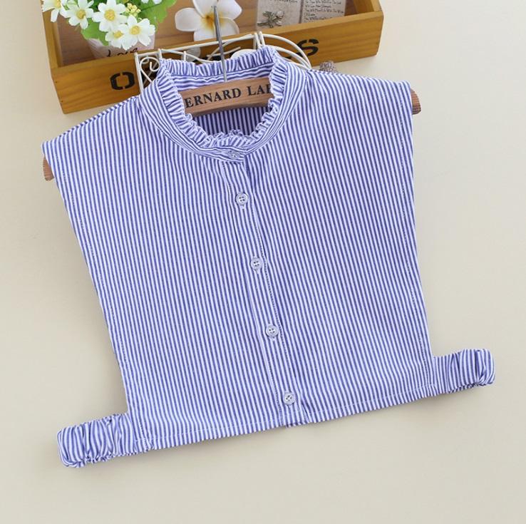 

Chokers Ladies Women Adult Detachable Lapel Fake Collar Necklace Fashion Blue Stripe False Neckwear Sweater Clothing Accessories 2021