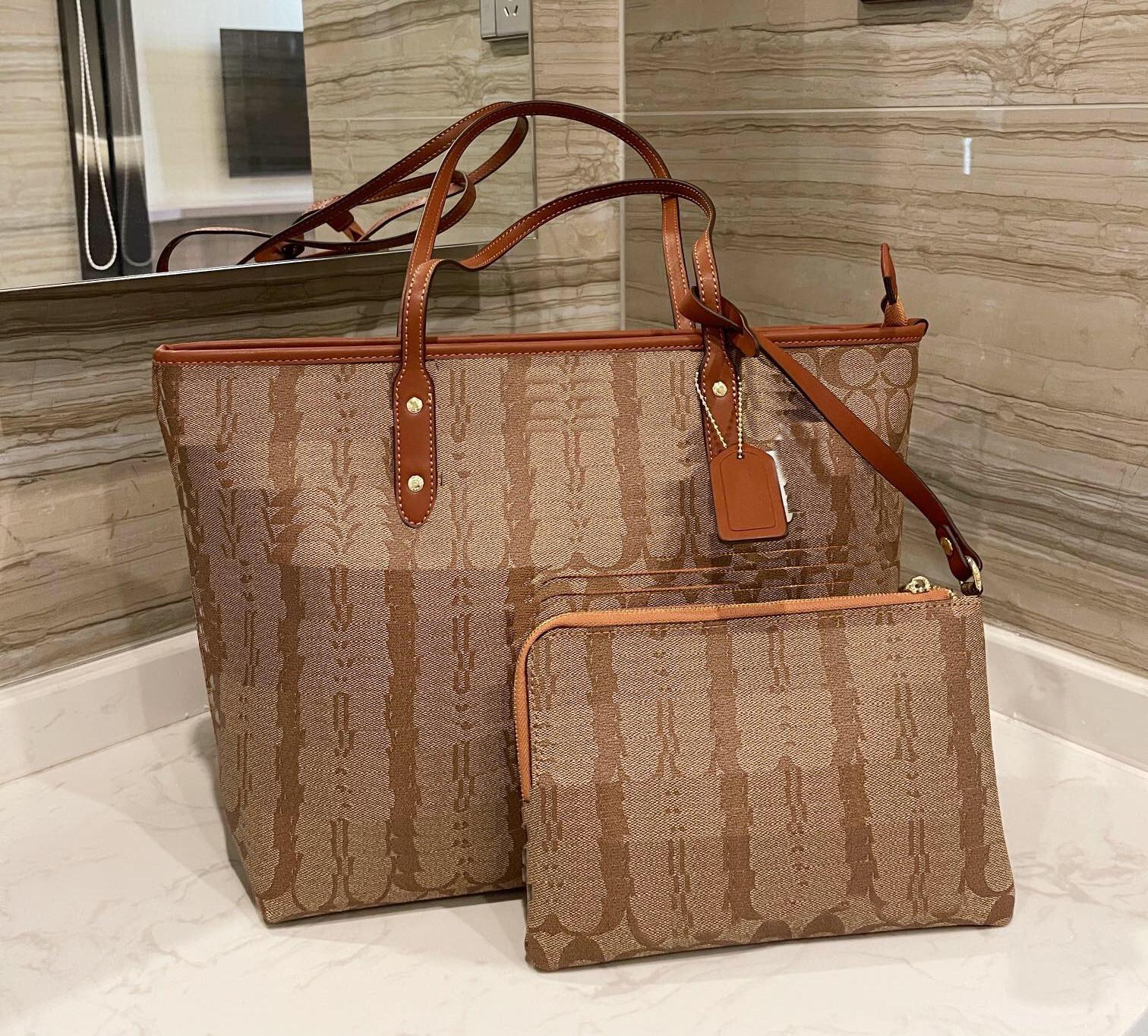 

Women's bag shopping Tote bags The carriage design Highest quality shoulde cty Real leathe handbag The big A1