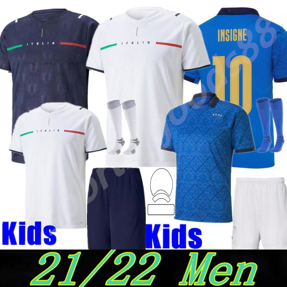 

2021 Italy soccer jerseys INSIGNE Renaissance 21 22 football shirt set CHIELLINI BONUCCI BERNARDESCHI BELOTTI BARELLA men kids kit uniforms 05, 20-21