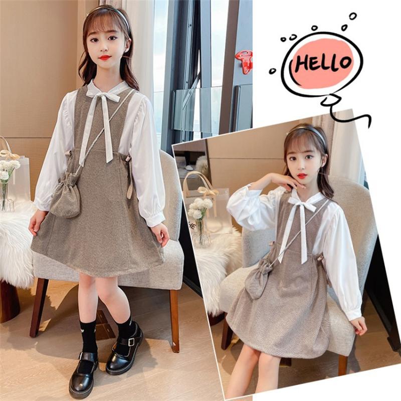 

Girl's Dresses Girl Dress Kids Baby Blouse+ 2021 Khaki Thicken Warm Winter Autumn Princess Clothes Outwear Party Cotton Children Clothing, Red;yellow