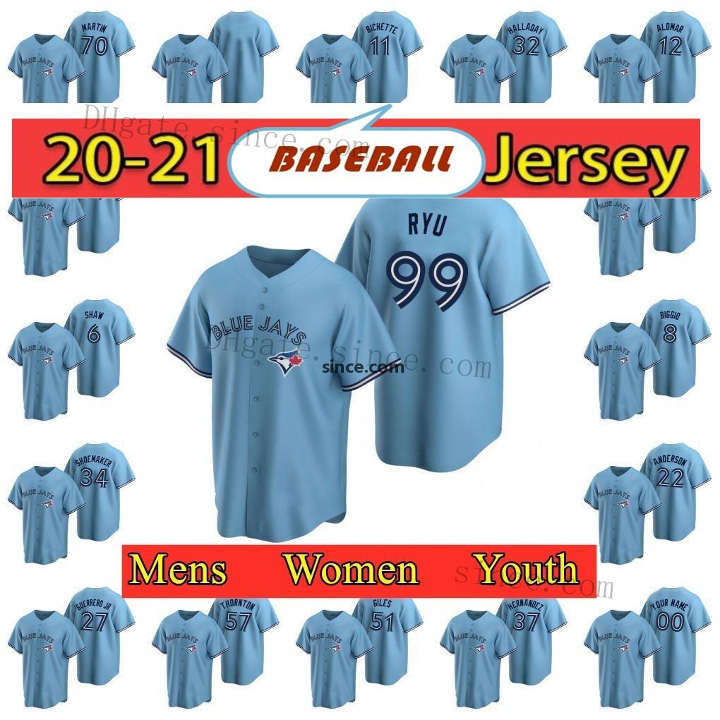 

Any Name Number 27 Vladimir Guerrero Jr. 99 Hyun-Jin Ryu 11 Bo Bichette Custom Women Youth Baseball Jersey