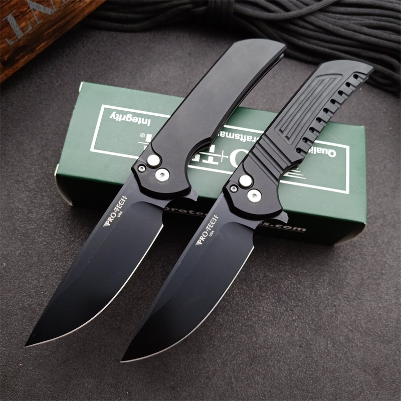 

High Quality 2021 Protech Knives Mordax Pocket Automatic Folding D2 Blade 6061-T6 Handle outdoor Tactical Survival Knifes
