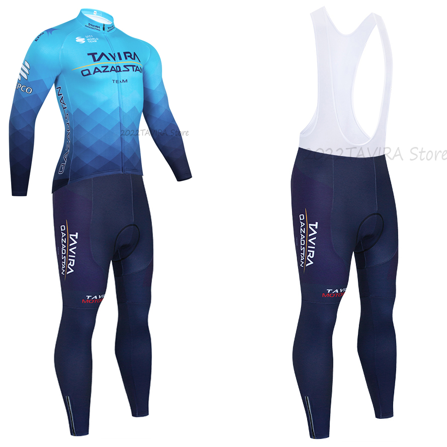 

ASTANA 2022 Cycling Team Jersey 20D Pants MTB Maillot Winter Thermal Fleece Bike Jacket Downhill Pro Mountain Bicycle Clothing Suit, Black