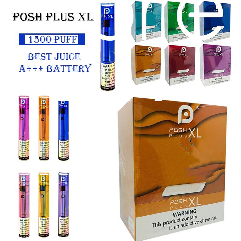 

2021 Electronic Cigarettes Posh Plus XL 1500 Puff Disposable Pod Cartridge Pre-Filled Vape Pods Stick Style e Cigarette Portable