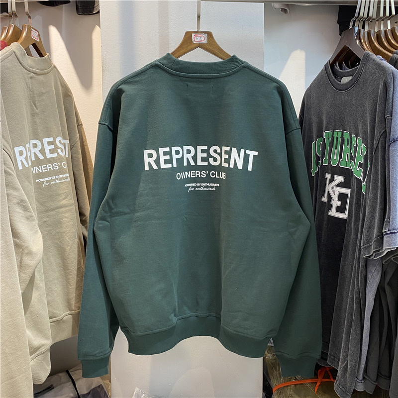 

men's hoodies & sweatshirts represent autumn and winter high street retro pure cotton quality 1:1 women's loose fashion round neck, Black