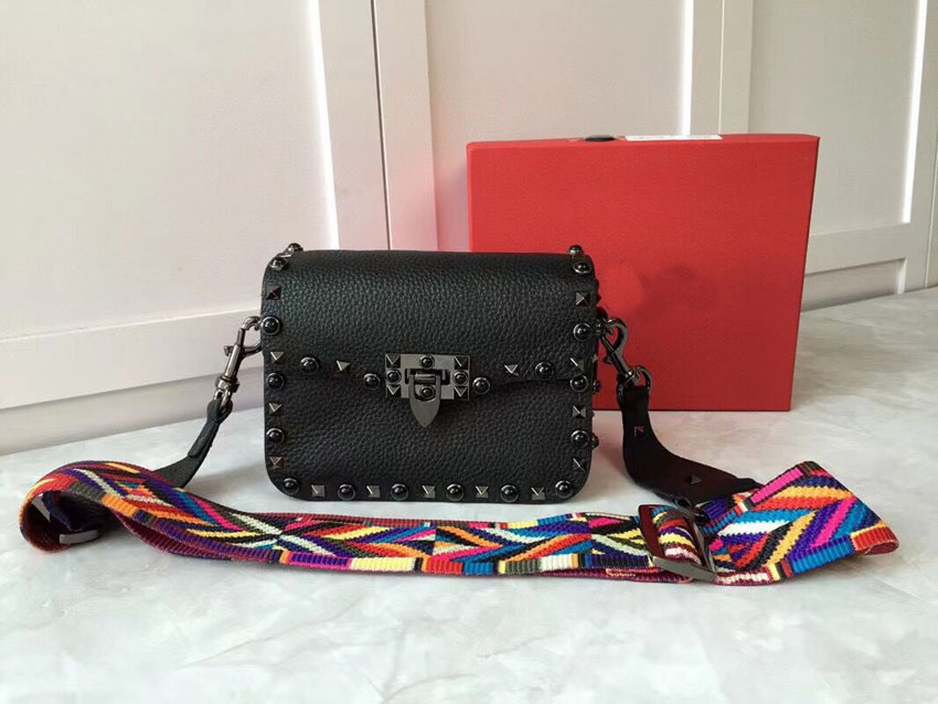 

Female designer top women's grab black rivet fashion bag adjustable shoulder strap fas hion style luxury ba g PU leather 0936 L, 19cmx9cmx14cm