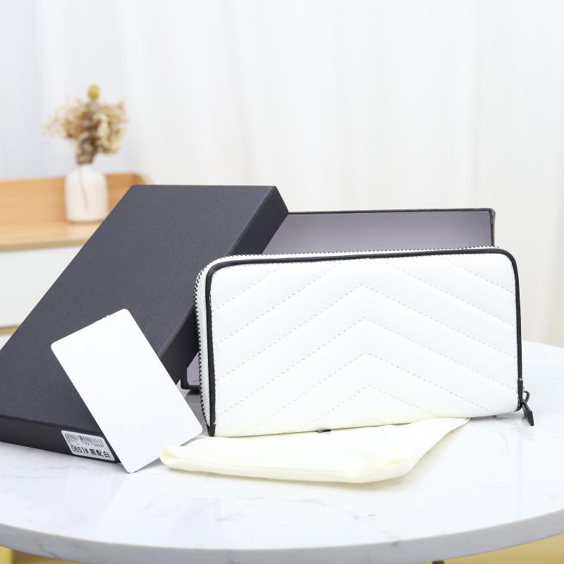 

Fashion top quality women purse cards luxury leather designer famous brand long chain letter pattern with boxes size 19.5-10.5-2.5cm