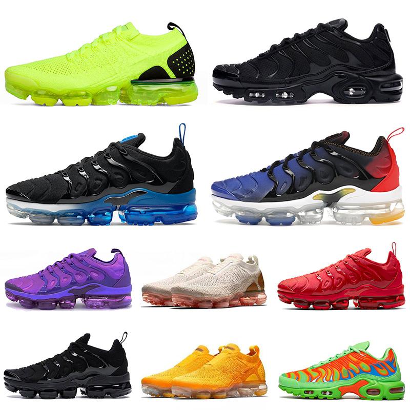 

2021 TN PLUS SIZE US 13 Running Shoes Run-2019 Mens Womens MOC Laceless All Black Pink Purple White Red Blue Green Trainers Men Women Outdoor Sports Sneakers EUR 36-47, #6 40-46 volt glow