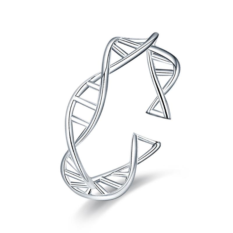 

Cluster Rings Creative DNA Open Ring Authentic 100% 925 Sterling Silver For Women Jewelry Jewellery Anel Anillos Aneis Bague Anelli Gift