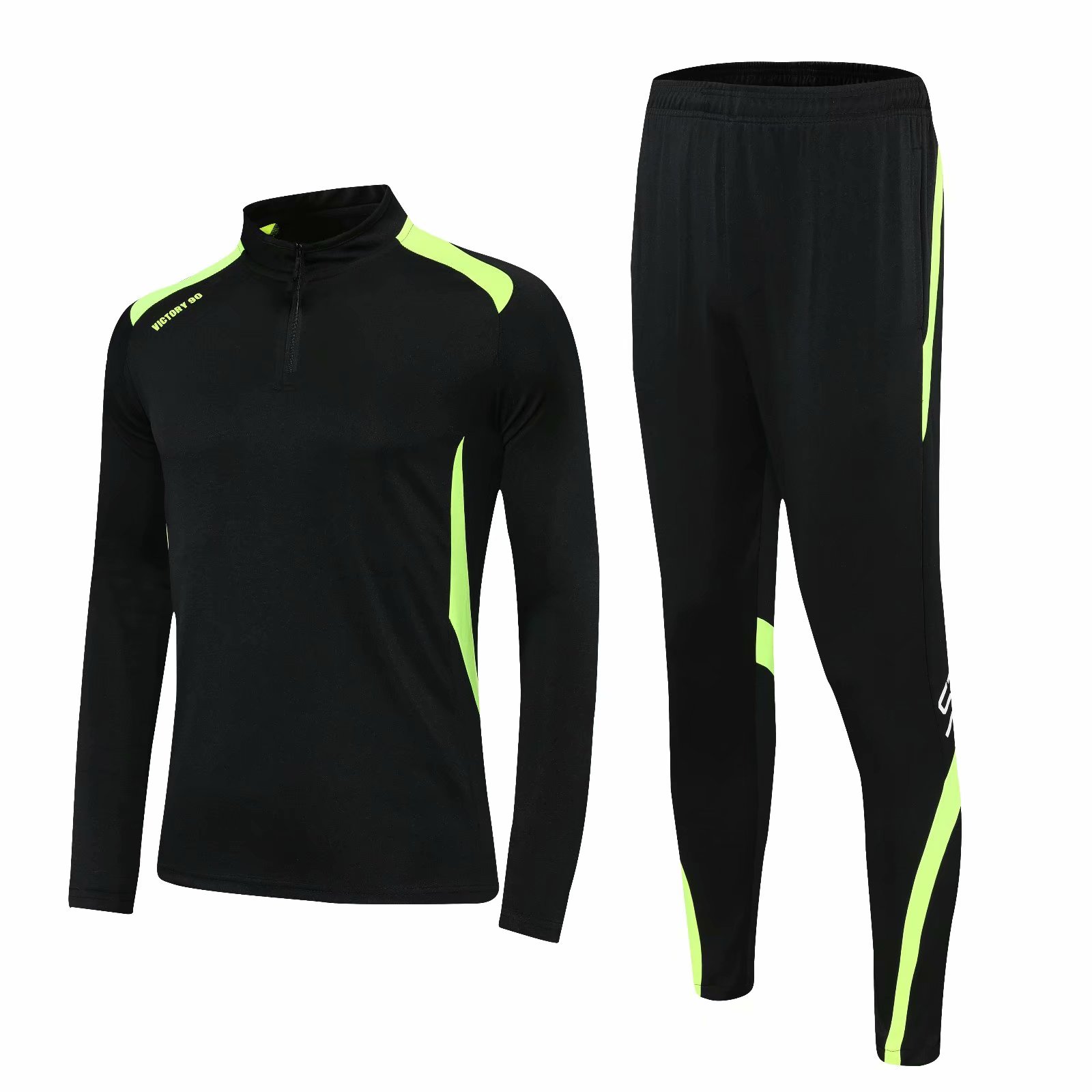 

#08 Can be customized soccer Tracksuit Track kit running jacket chandal training suits sports wear And trousers, Black
